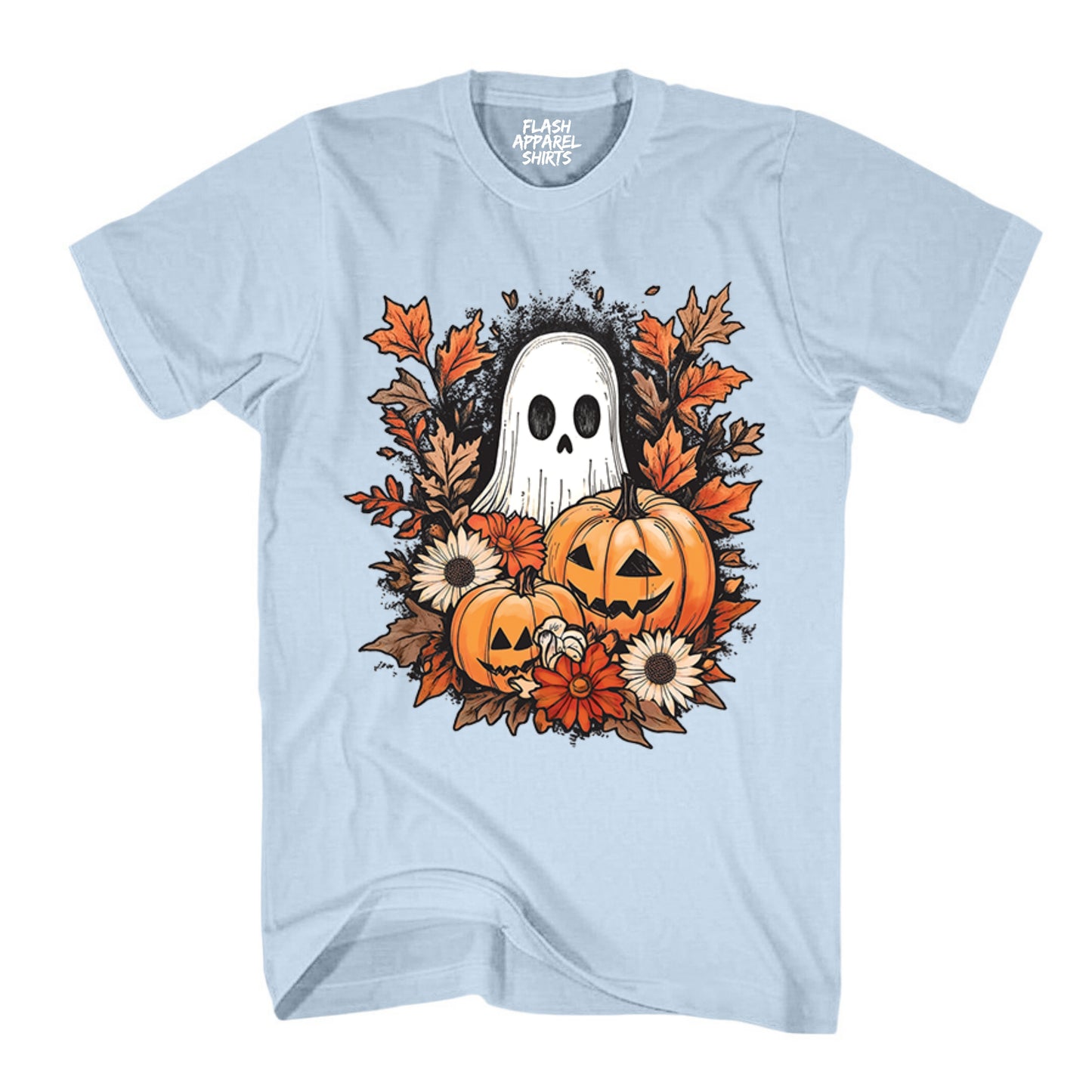 Halloween Pumpkin Spooky Ghost T-Shirt Jack O’Lantern Shirt Spooky Tee Dancing Retro Scary T-Shirt Novelty Gift T Shirt