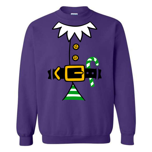 Christmas Green Elf Suit Costume Crewneck Sweatshirt