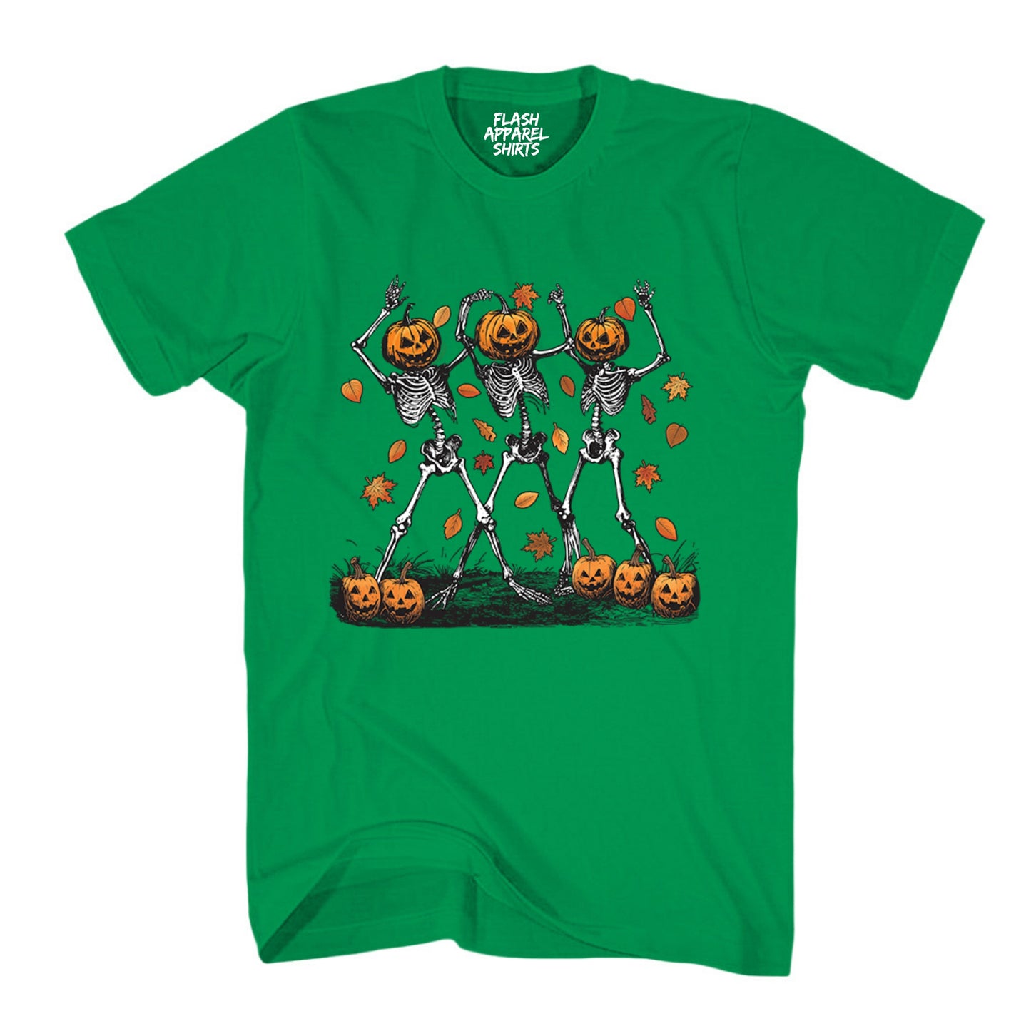 Halloween Pumpkin Skeleton Head Shirt Spooky Tee Dancing Retro Scary T-Shirt Novelty Gift T Shirt