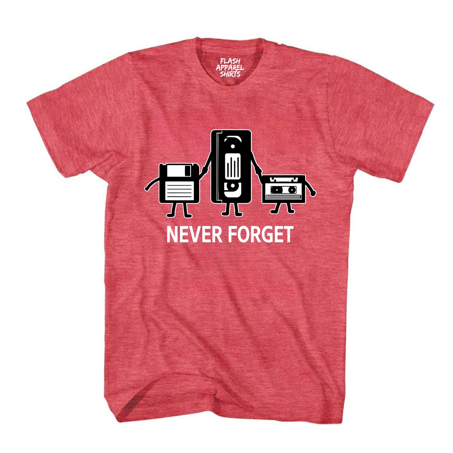 Never Forget Shirt Graphic T Shirt Cassette Tape VHS Music Old School Retro Funny Tees