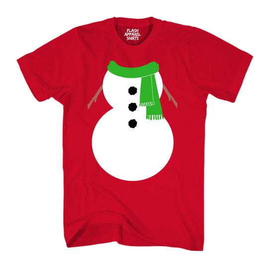 Christmas Snowman Shirt White Green Scarf Costume T-Shirt Snowman Costume Tee Suit Christmas Novelty Shirts Unisex
