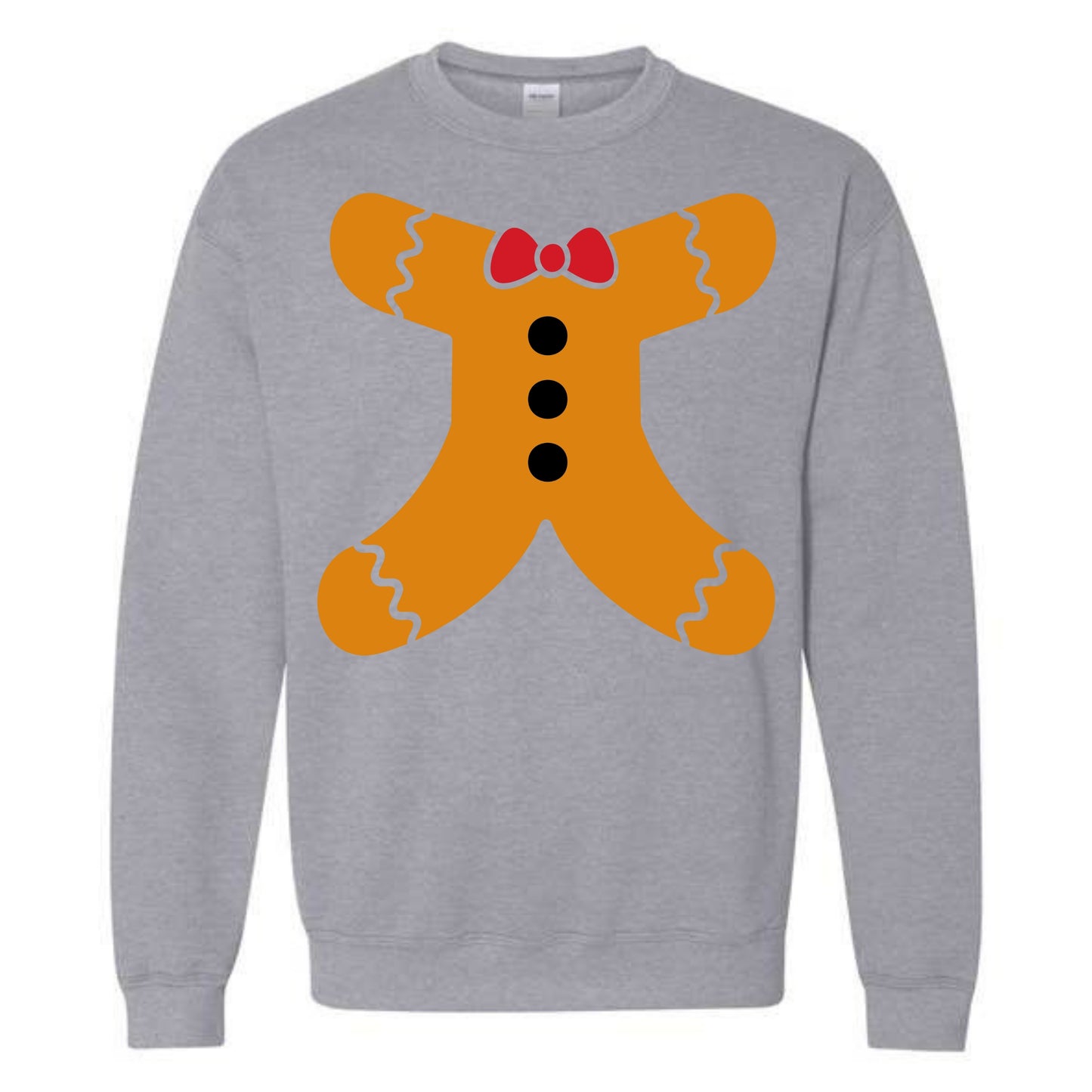 Merry Christmas Gingerbread Man Body Costume Crewneck Sweatshirt Unisex Sweater Holiday Spirit Novelty Party Size Small to 5XL