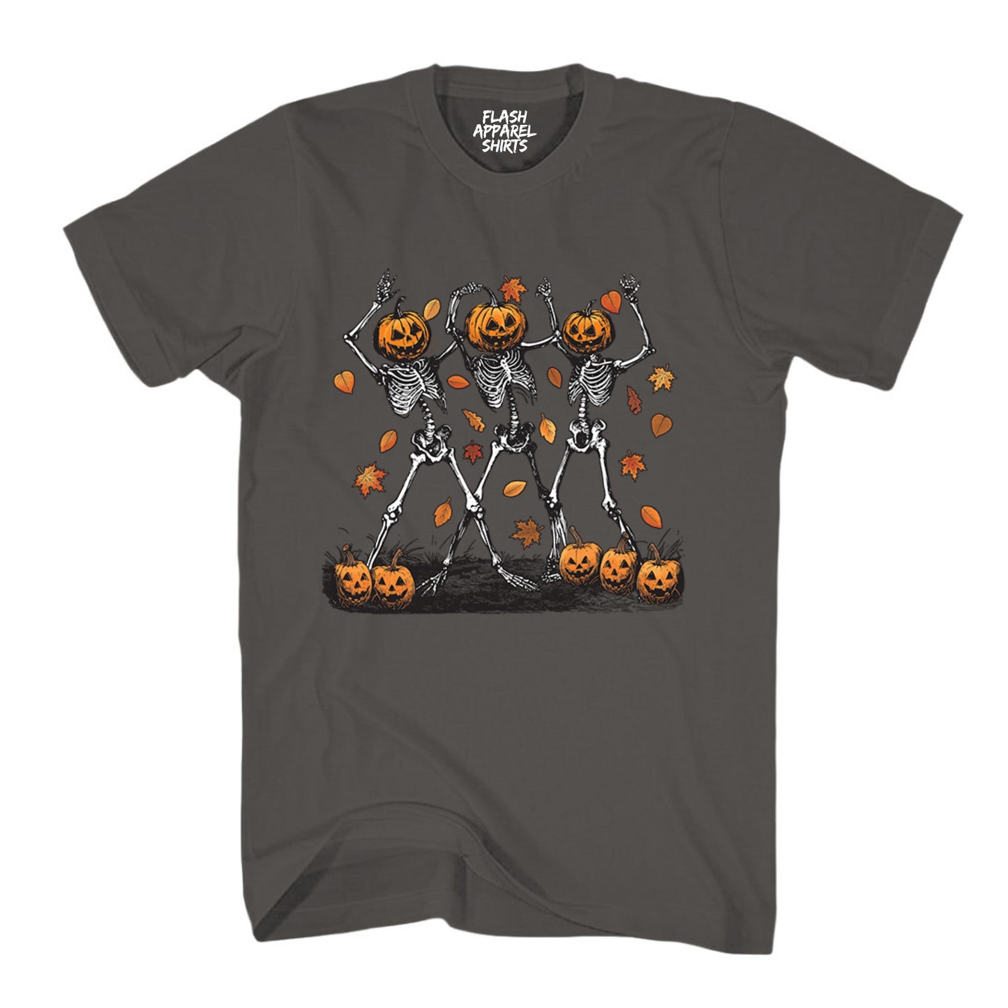 Halloween Pumpkin Skeleton Head Shirt Spooky Tee Dancing Retro Scary T-Shirt Novelty Gift T Shirt