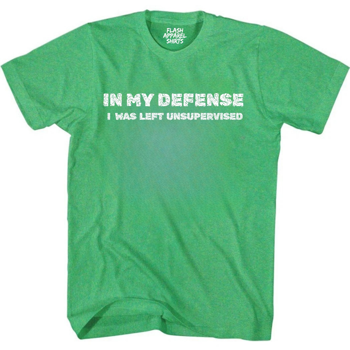 Mens Funny Shirt In My Defense I was Left Unsupervised T-Shirt Gift Tee Retro Vintage Graphic Fathers Day Holiday Spirit Party Small to 5XL