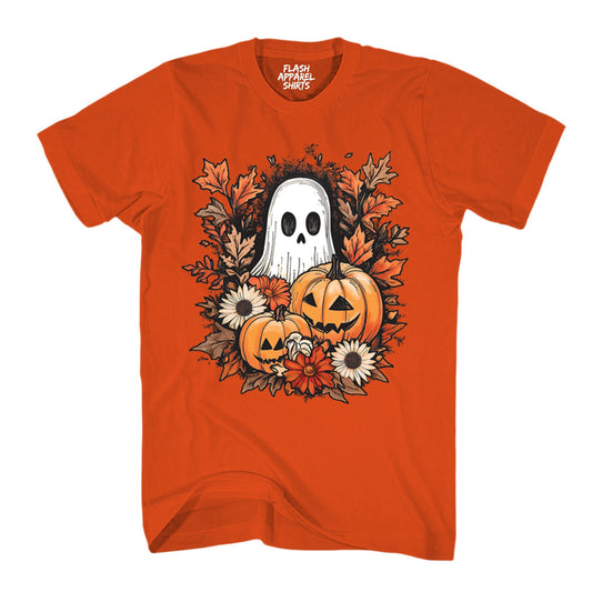 Halloween Pumpkin Spooky Ghost T-Shirt Jack O’Lantern Shirt Spooky Tee Dancing Retro Scary T-Shirt Novelty Gift T Shirt
