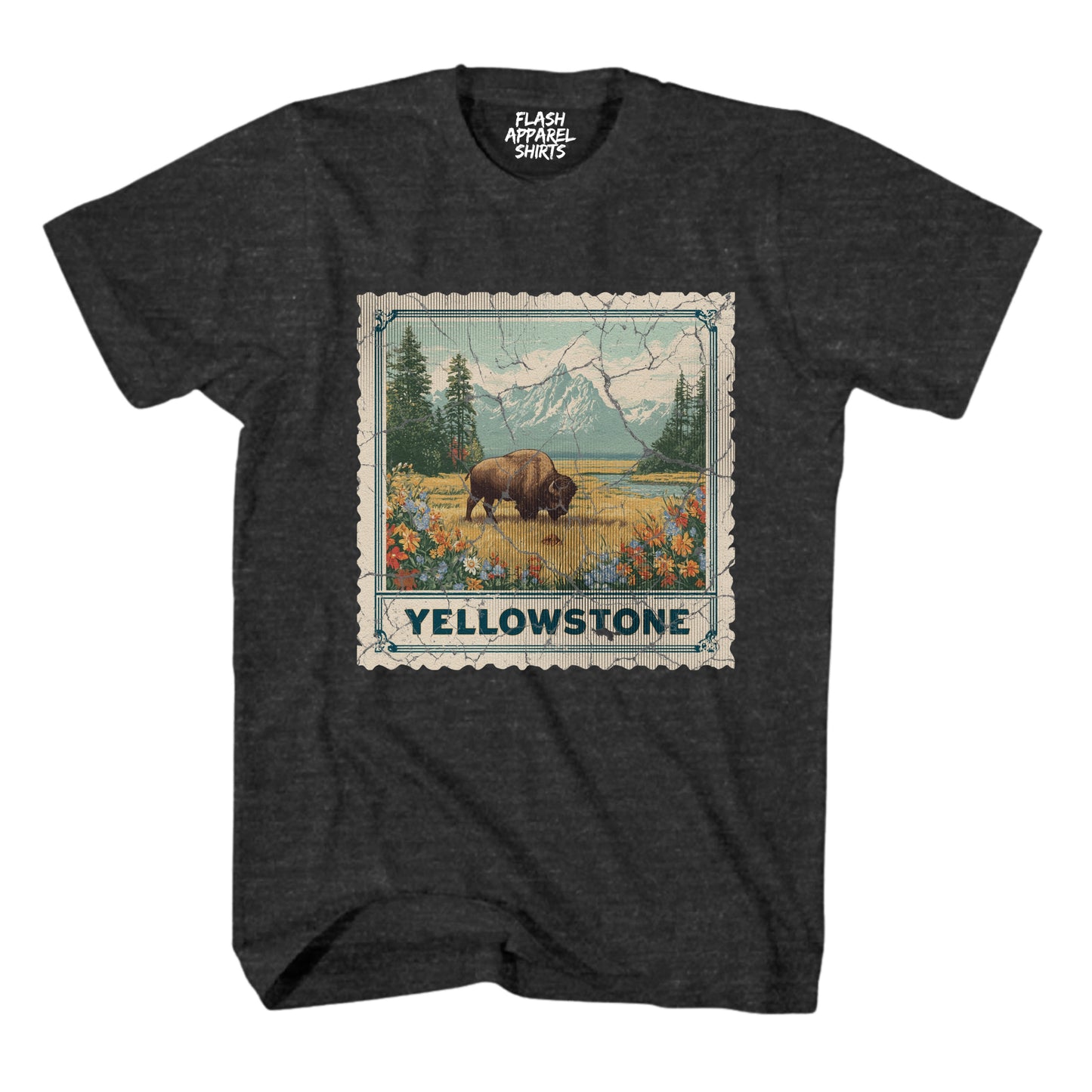 Yellowstone National Park Wyoming Souvenir Shirt Stamp TShirt USA Camping Hiking T-Shirt Outdoor Wildlife Nature Tee