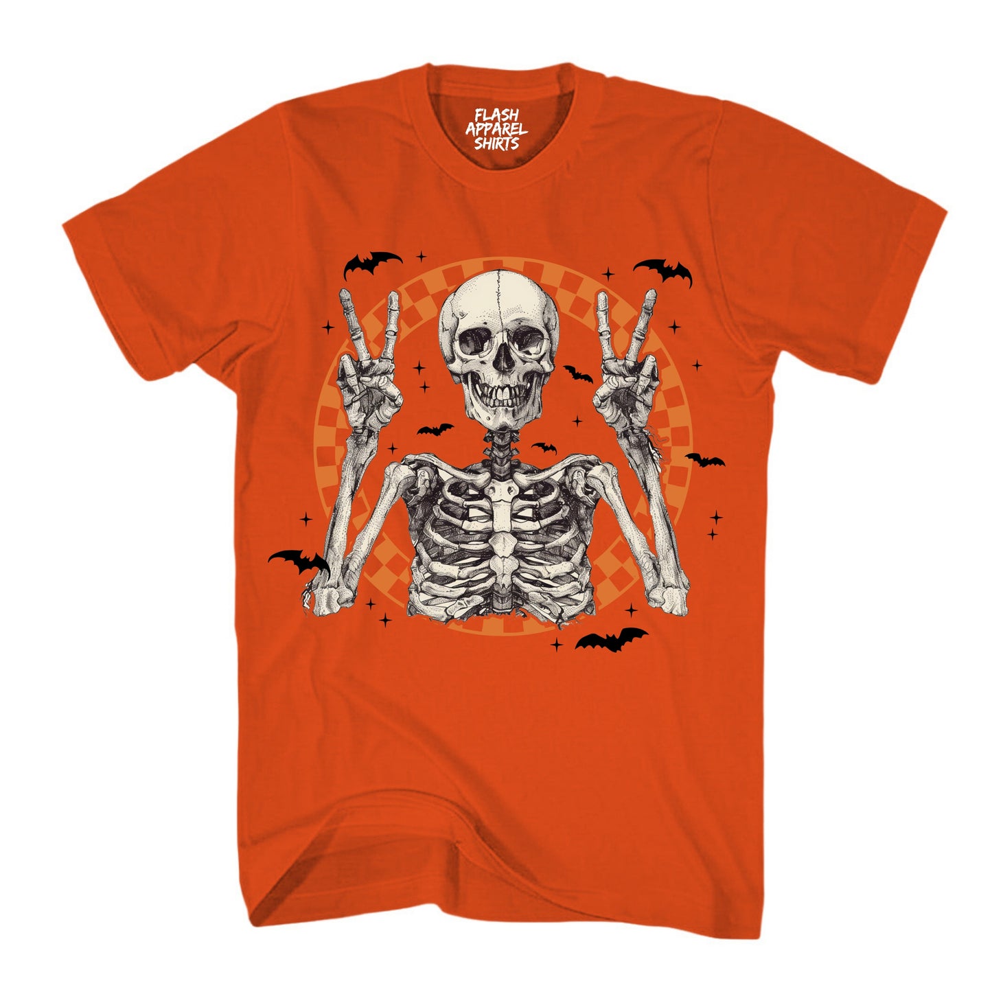 Halloween Shirt Vintage Retro Skeleton Peace Spooky Scary Funny Tee Costume T-Shirt Novelty Gift T Shirt