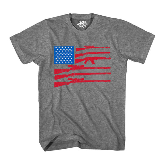 2nd Amendment USA Flag Gun We the People T Shirt Patriotic Graphic Tee Shirt