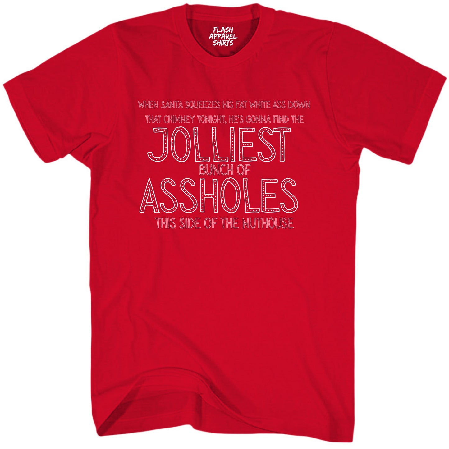 Mens Funny Christmas Shirts Jolliest Bunch of A Holes T-Shirt Funny Retro Vintage Tee Graphic Fathers Day Holiday Spirit Party Gift Small to 5XL