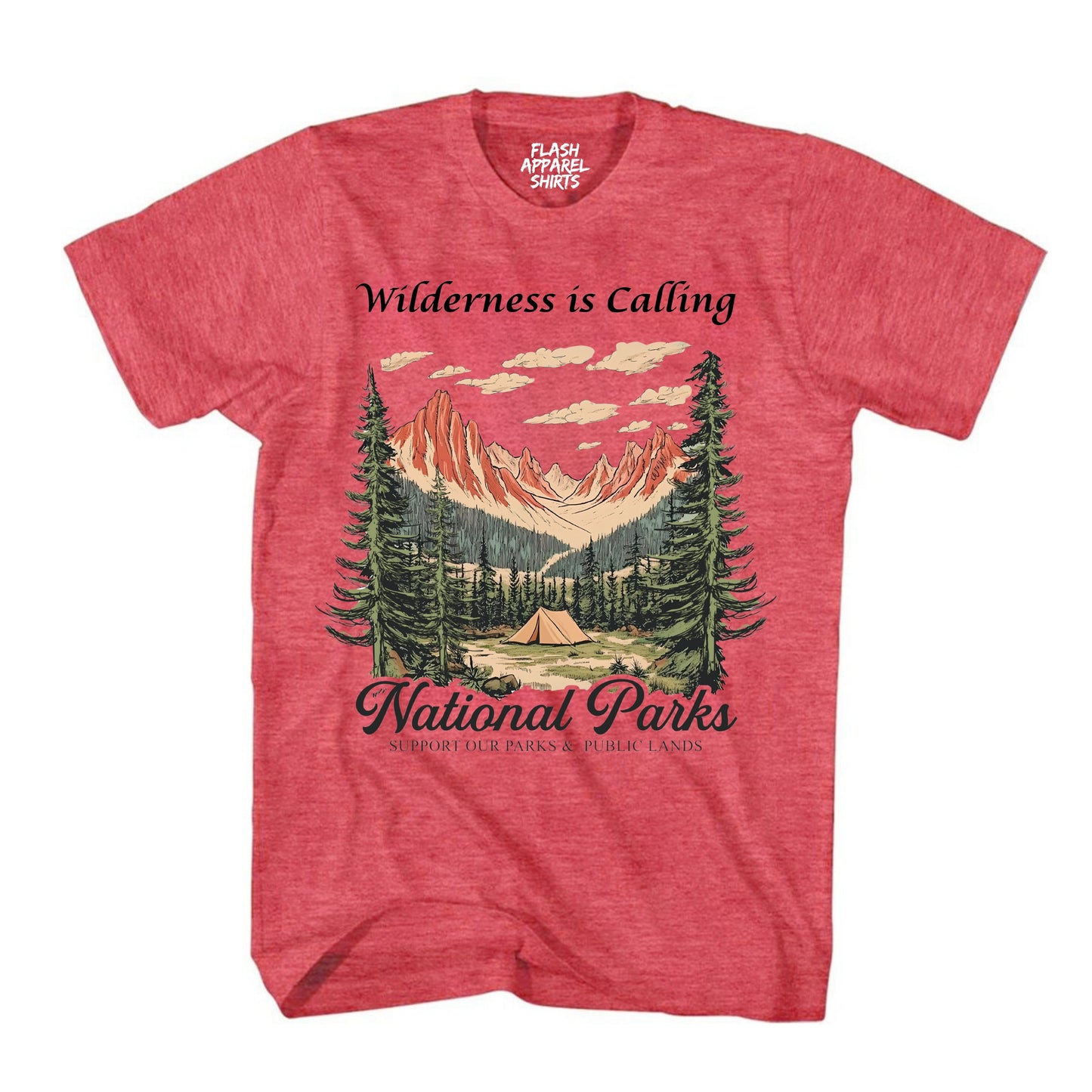 National Parks Shirt USA Wilderness is Calling Support Park Collection Camping & Hiking T-Shirt Outdoor Wildlife Nature Tee