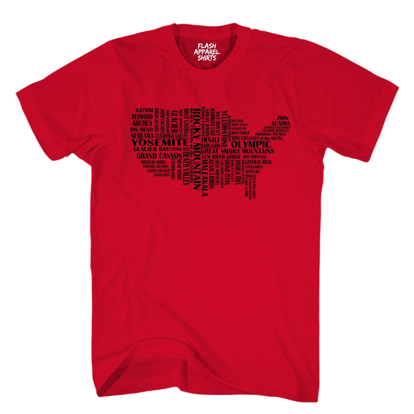 National Parks Shirt USA Map of Parks Collection Camping & Hiking T-Shirt Outdoor Wildlife Nature Tee