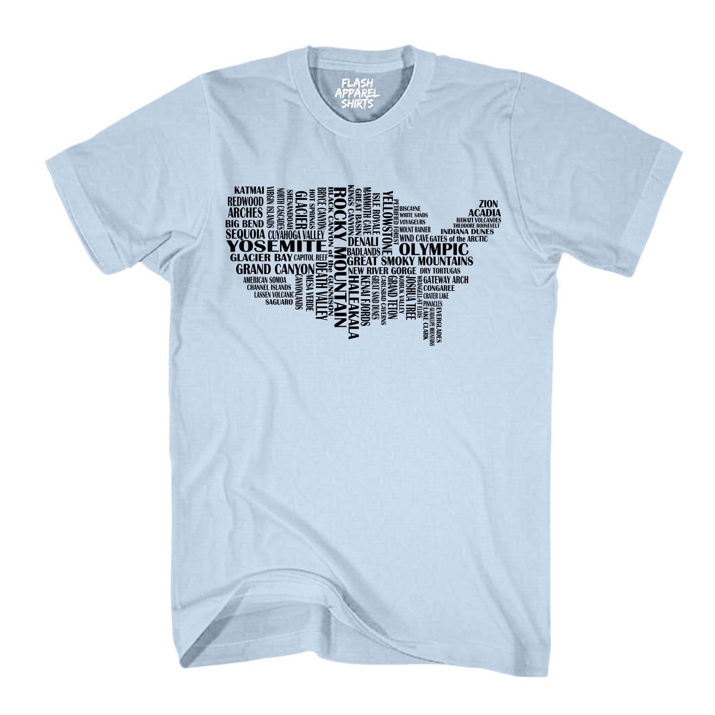National Parks Shirt USA Map of Parks Collection Camping & Hiking T-Shirt Outdoor Wildlife Nature Tee