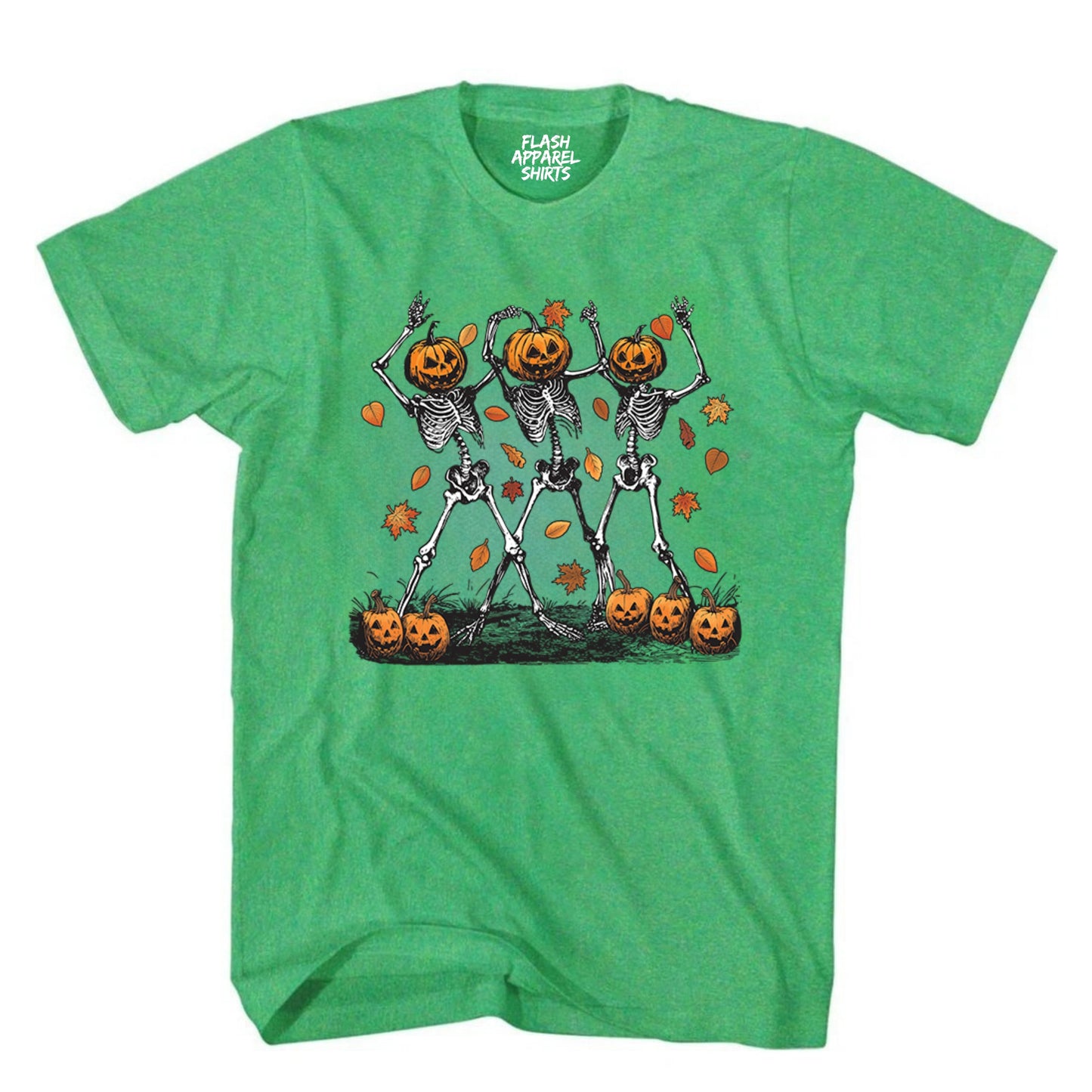Halloween Pumpkin Skeleton Head Shirt Spooky Tee Dancing Retro Scary T-Shirt Novelty Gift T Shirt