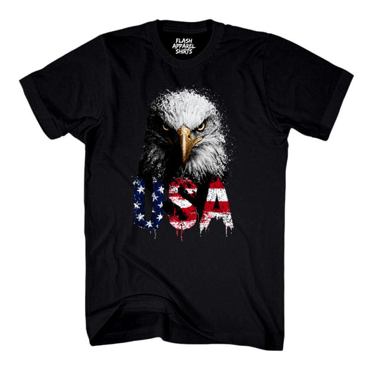 USA Bald Eagle Patriotic Graphic Tee USA T Shirt for 4th of July American Flag Shirt