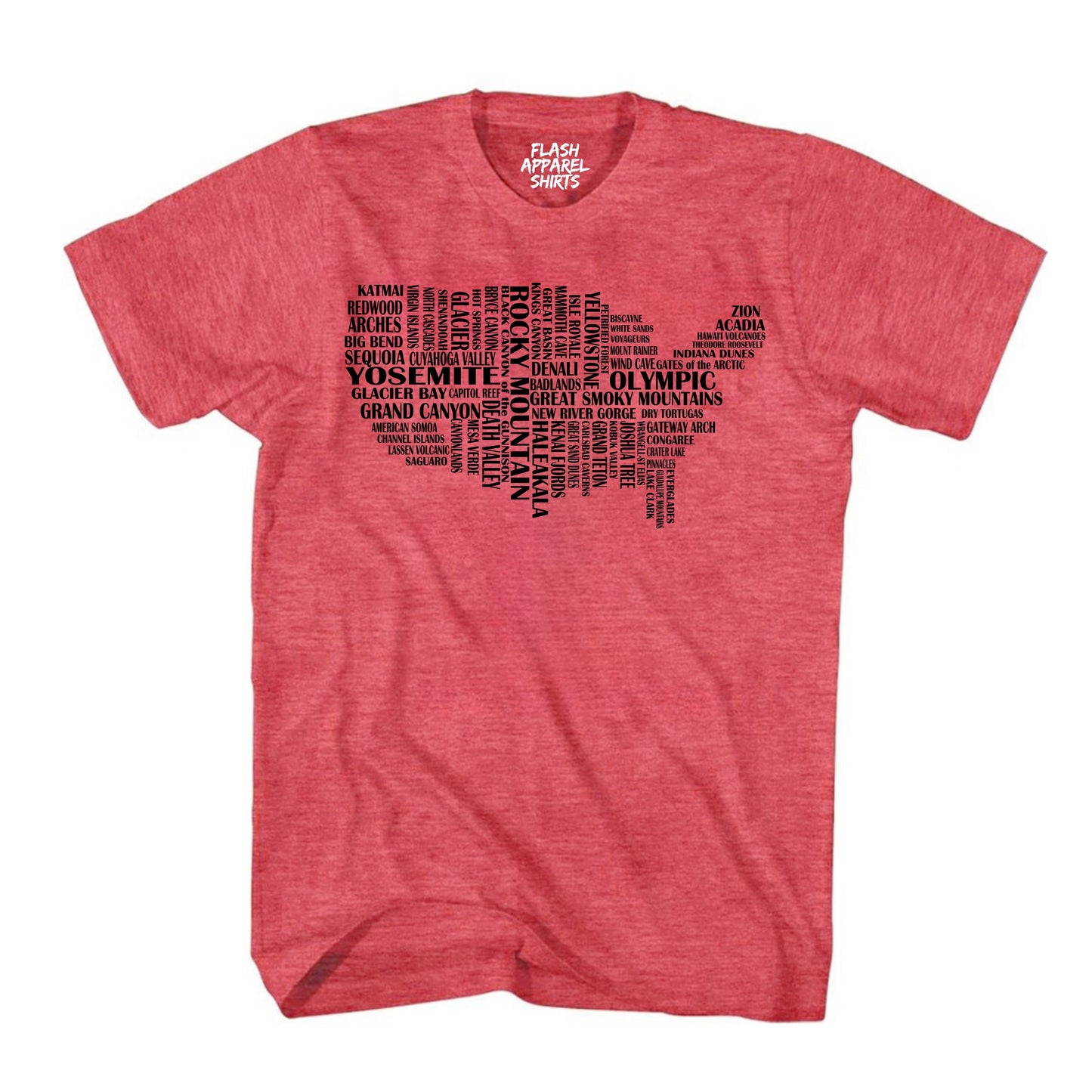 National Parks Shirt USA Map of Parks Collection Camping & Hiking T-Shirt Outdoor Wildlife Nature Tee