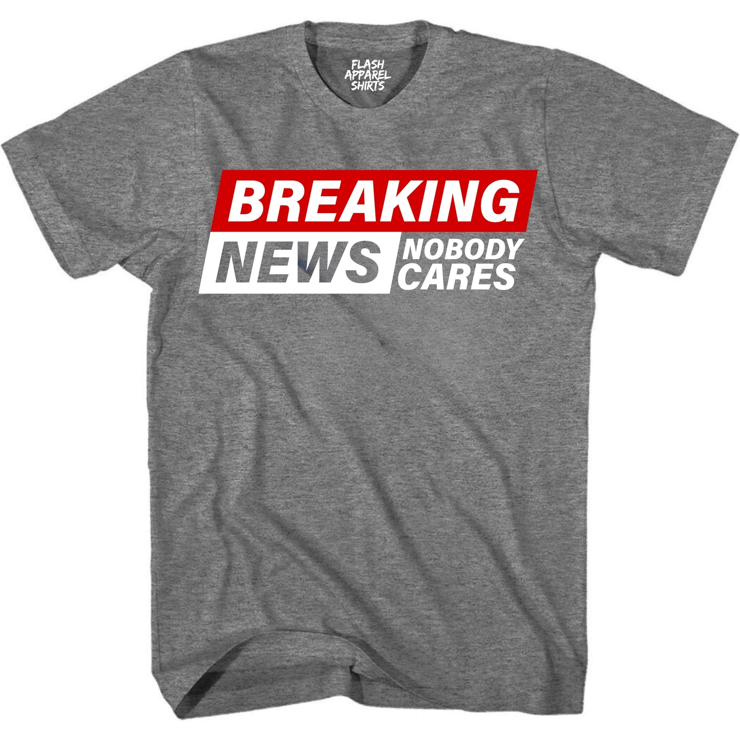 Funny Shirt Breaking News I Don't Care T-Shirt Gift Tee Retro Vintage Graphic Fathers Day Holiday Spirit Party Small to 5XL