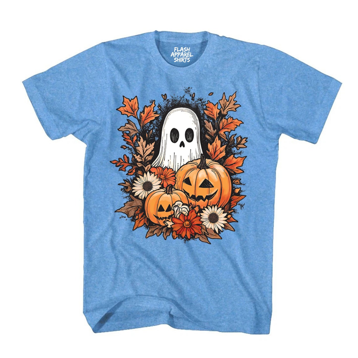 Halloween Pumpkin Spooky Ghost T-Shirt Jack O’Lantern Shirt Spooky Tee Dancing Retro Scary T-Shirt Novelty Gift T Shirt