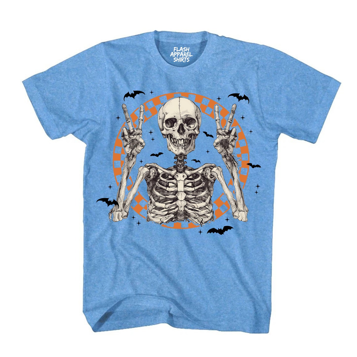 Halloween Shirt Vintage Retro Skeleton Peace Spooky Scary Funny Tee Costume T-Shirt Novelty Gift T Shirt