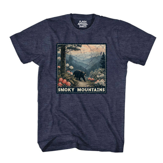 Great Smoky Mountain National Park Shirt Stamp TShirt USA Camping Hiking T-Shirt Outdoor Wildlife Nature Tee
