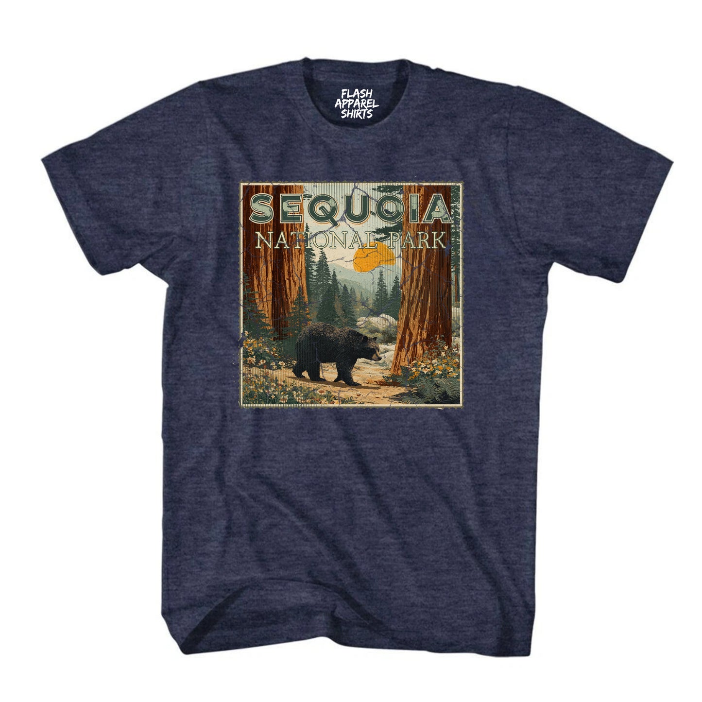 Sequoia National Park Shirt California Giant Tree Stamp TShirt USA Camping Hiking T-Shirt Outdoor Wildlife Nature Tee Small to 5XL