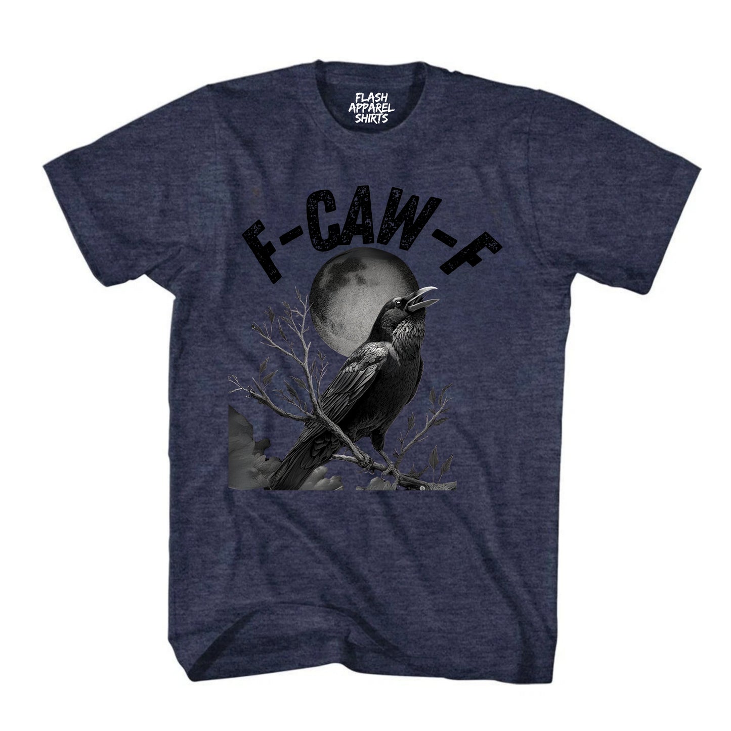 Black Crow F-Caw-F Shirt Black Bird Novelty T-Shirt Funny Moon Gothic Fcawf Adult Humor Gift Tee