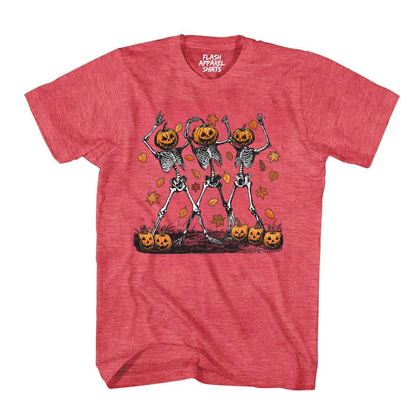 Halloween Pumpkin Skeleton Head Shirt Spooky Tee Dancing Retro Scary T-Shirt Novelty Gift T Shirt