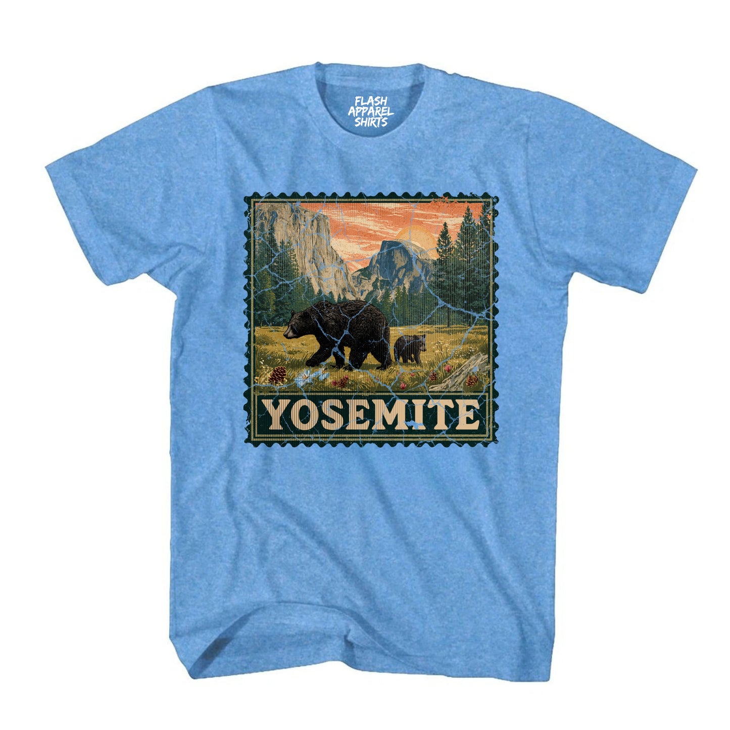 Yosemite National Park Half Dome Souvenir Shirt Stamp TShirt USA Camping Hiking T-Shirt Outdoor Wildlife Nature Tee
