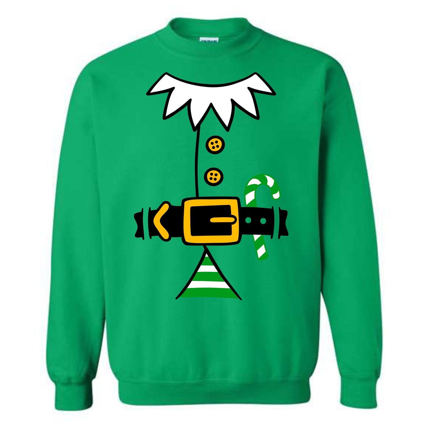 Christmas Green Elf Suit Costume Crewneck Sweatshirt