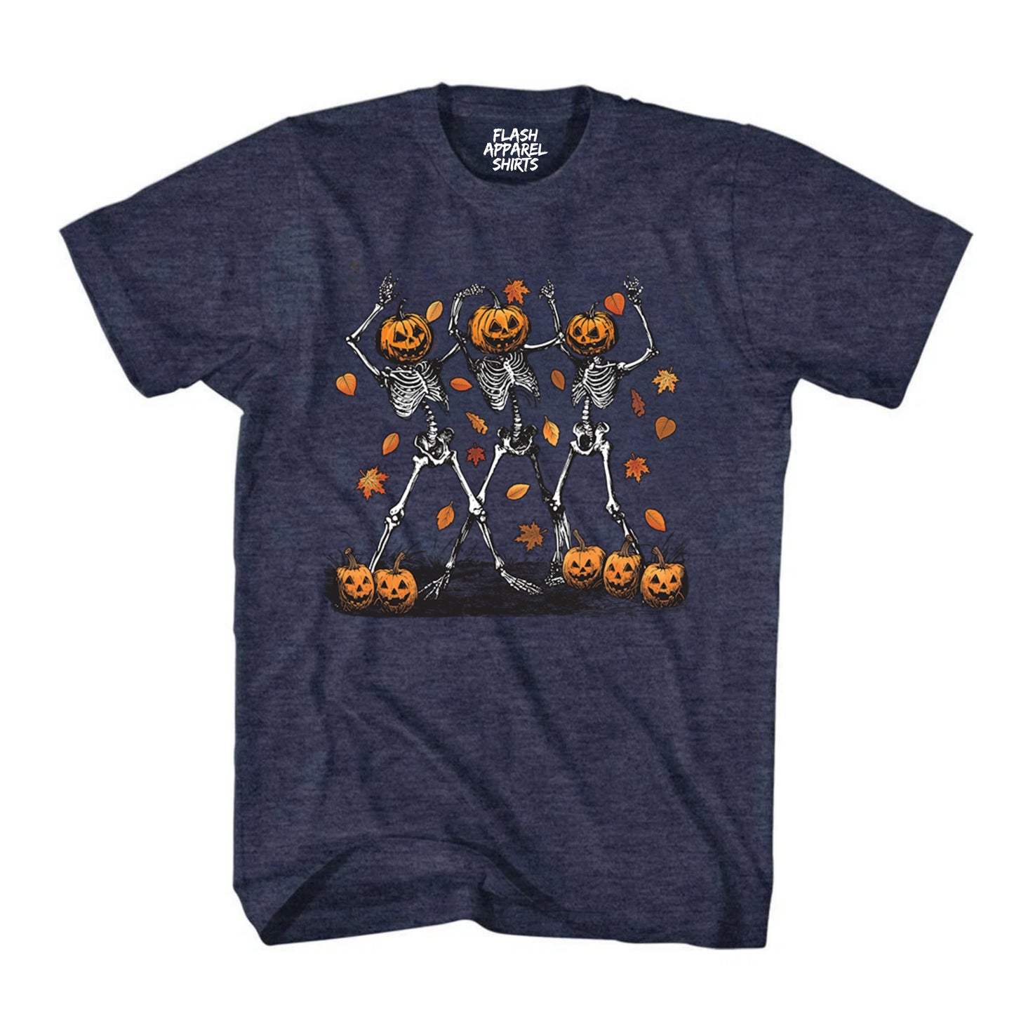 Halloween Pumpkin Skeleton Head Shirt Spooky Tee Dancing Retro Scary T-Shirt Novelty Gift T Shirt
