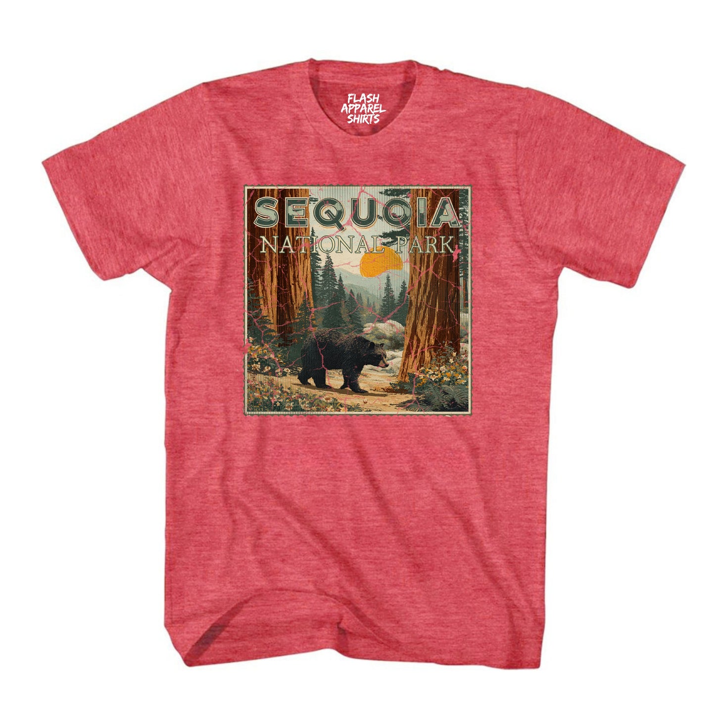 Sequoia National Park Shirt California Giant Tree Stamp TShirt USA Camping Hiking T-Shirt Outdoor Wildlife Nature Tee Small to 5XL