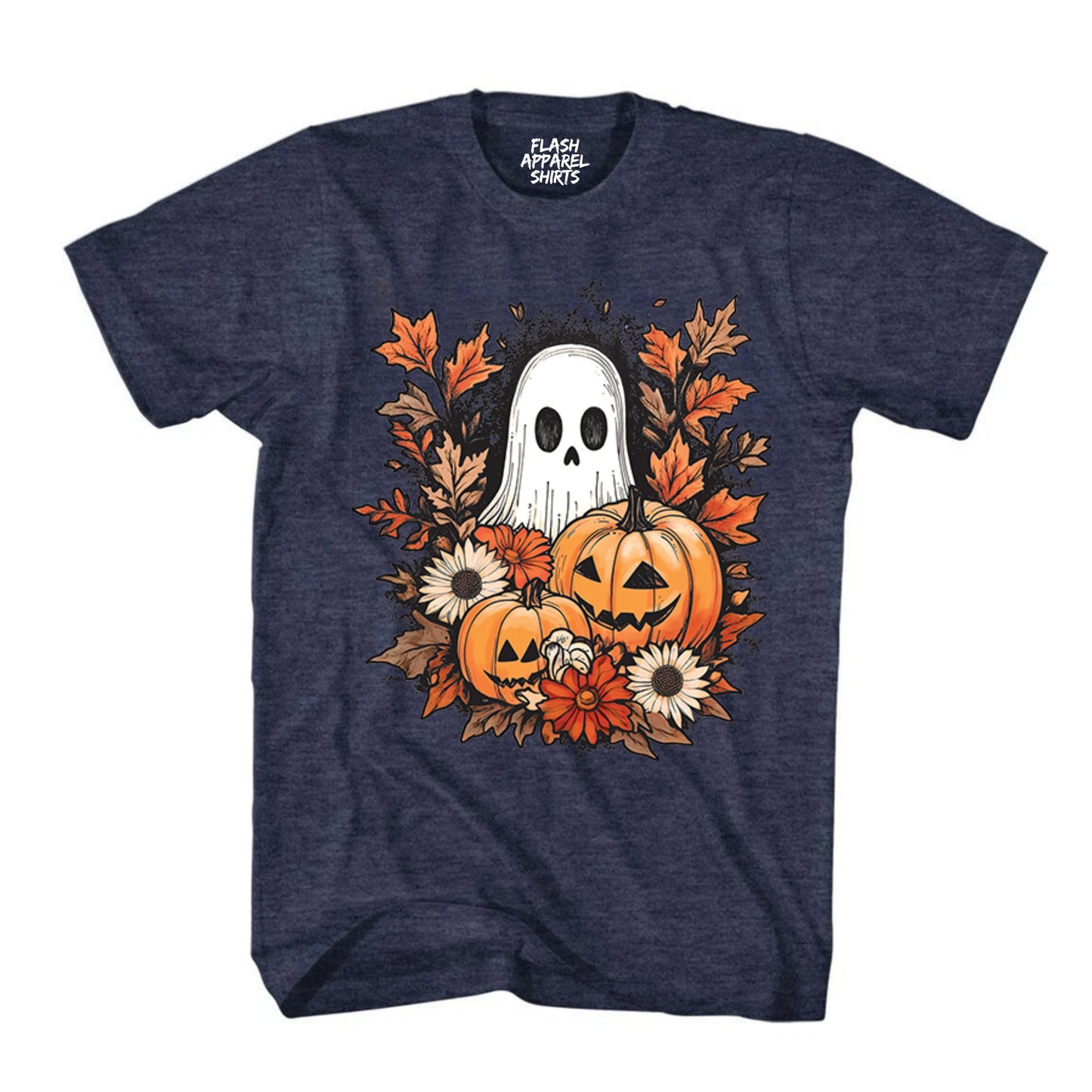 Halloween Pumpkin Spooky Ghost T-Shirt Jack O’Lantern Shirt Spooky Tee Dancing Retro Scary T-Shirt Novelty Gift T Shirt