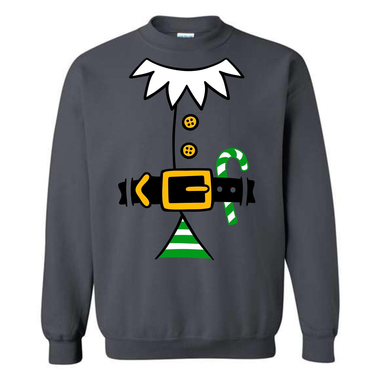 Christmas Green Elf Suit Costume Crewneck Sweatshirt