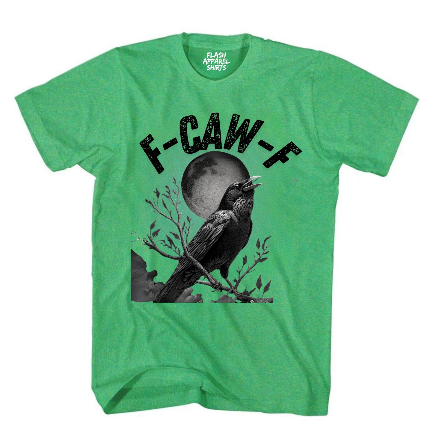 Black Crow F-Caw-F Shirt Black Bird Novelty T-Shirt Funny Moon Gothic Fcawf Adult Humor Gift Tee
