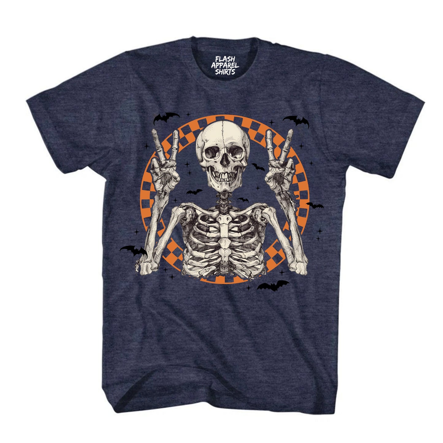Halloween Shirt Vintage Retro Skeleton Peace Spooky Scary Funny Tee Costume T-Shirt Novelty Gift T Shirt