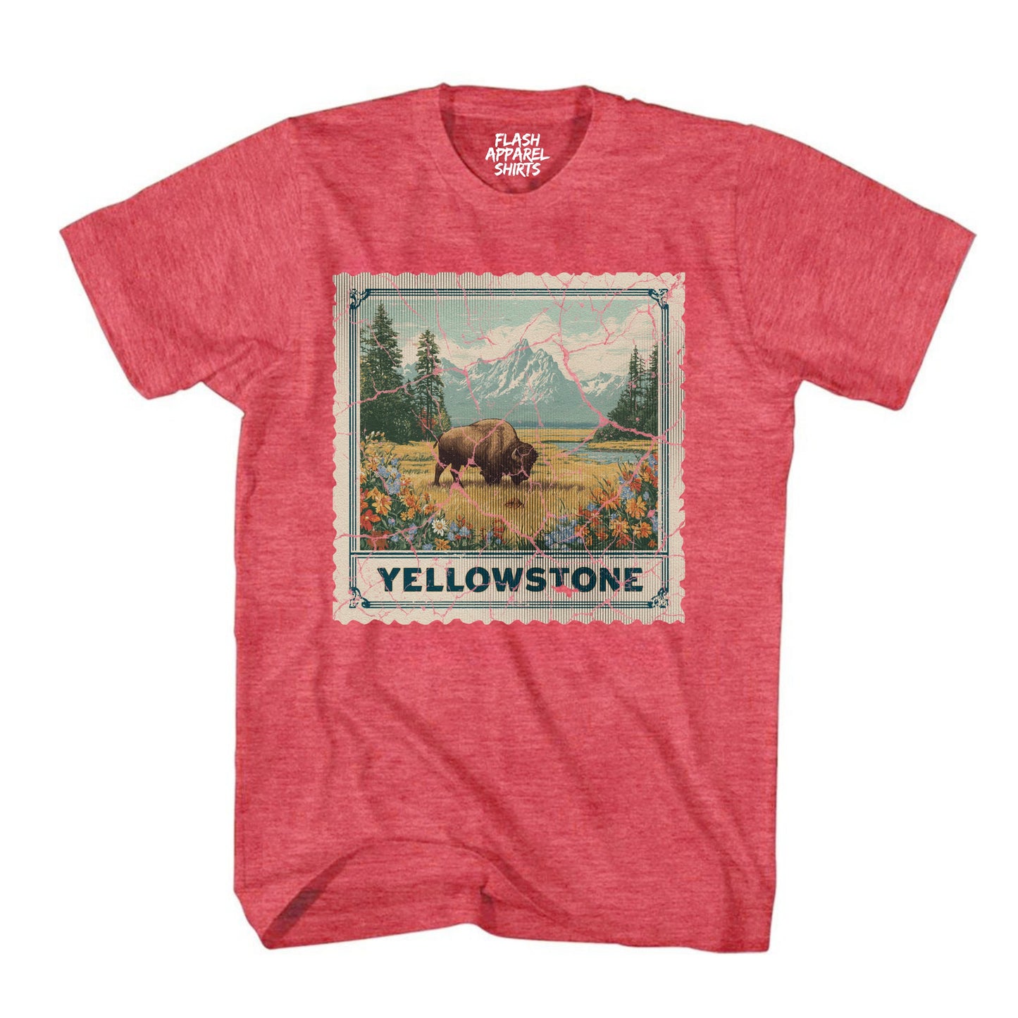 Yellowstone National Park Wyoming Souvenir Shirt Stamp TShirt USA Camping Hiking T-Shirt Outdoor Wildlife Nature Tee