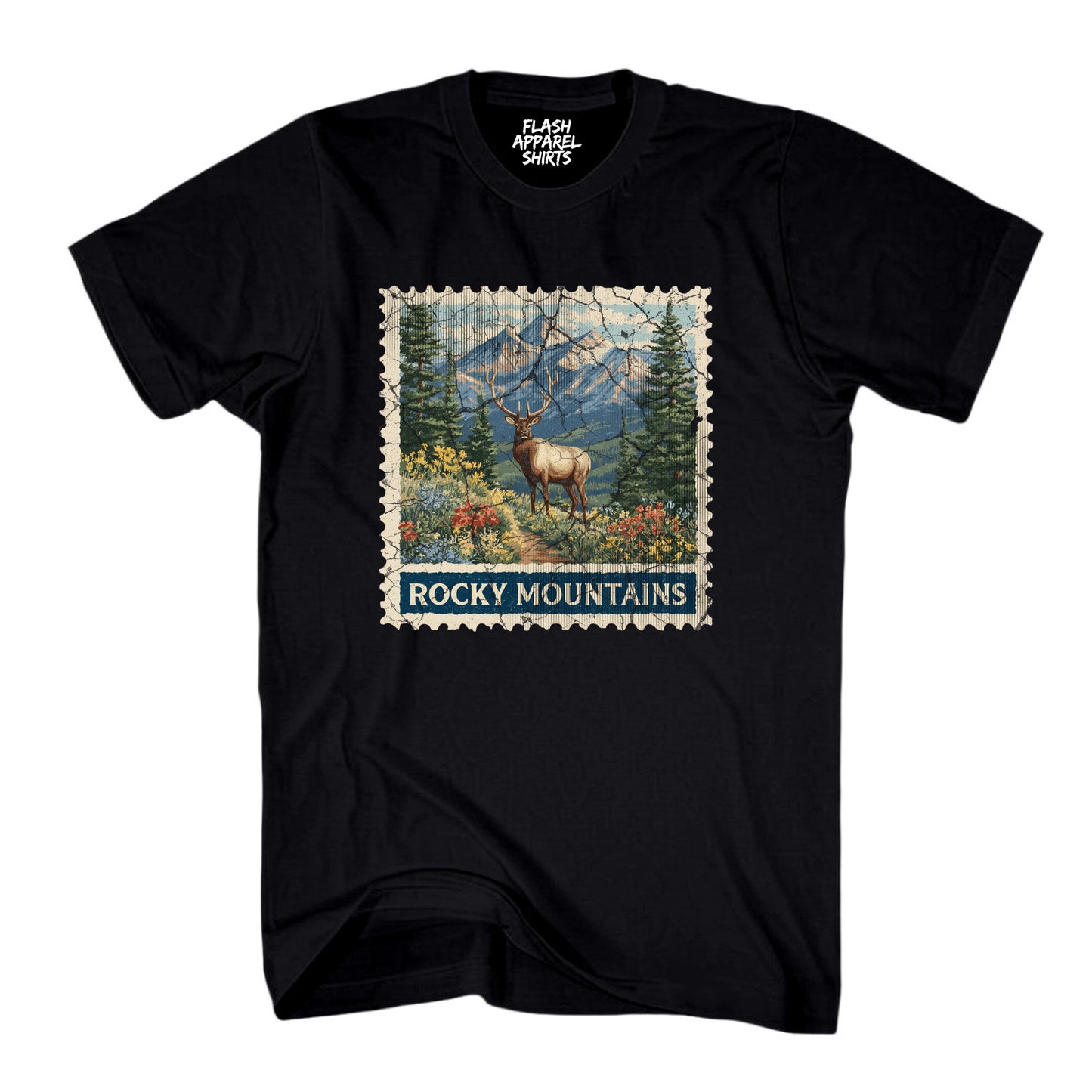 Rocky Mountain National Park Colorado Moose Shirt Stamp TShirt USA Camping Hiking T-Shirt Outdoor Wildlife Nature Tee