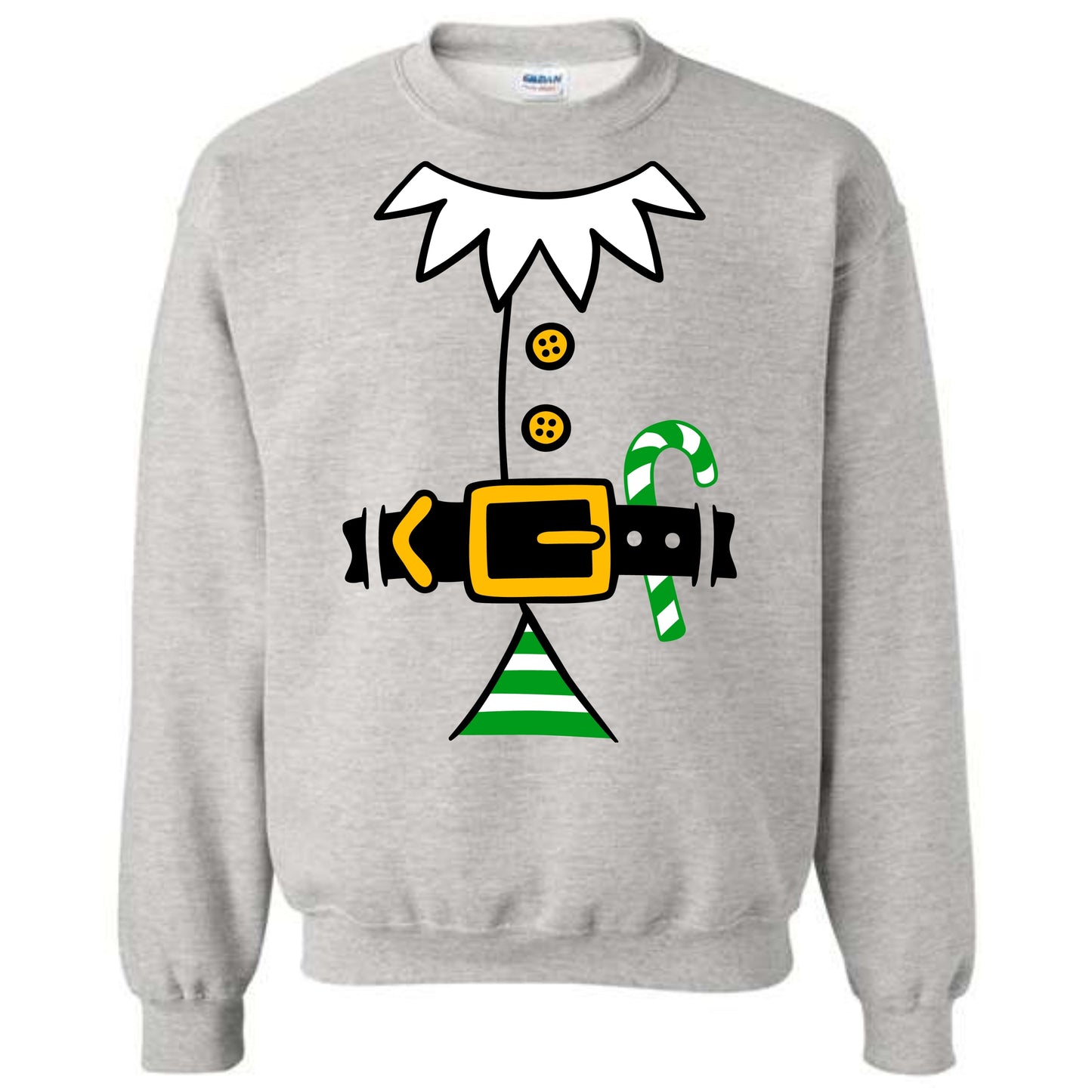 Christmas Green Elf Suit Costume Crewneck Sweatshirt