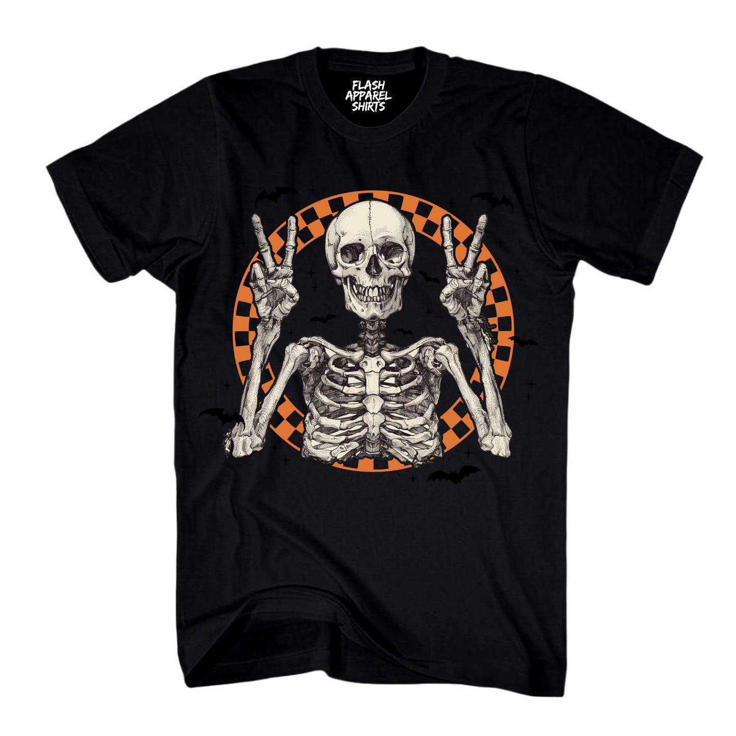 Halloween Shirt Vintage Retro Skeleton Peace Spooky Scary Funny Tee Costume T-Shirt Novelty Gift T Shirt