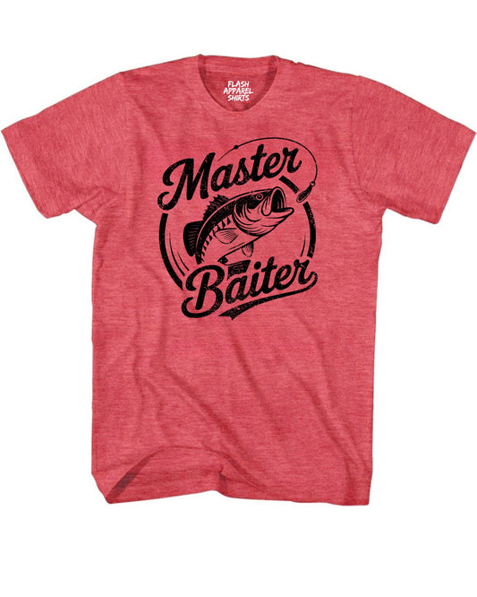 Funny Fishing Humor T-Shirt Fisherman Jokes Master Baiter Men Tee Shirt Novelty Gift Fathers Day Shirt