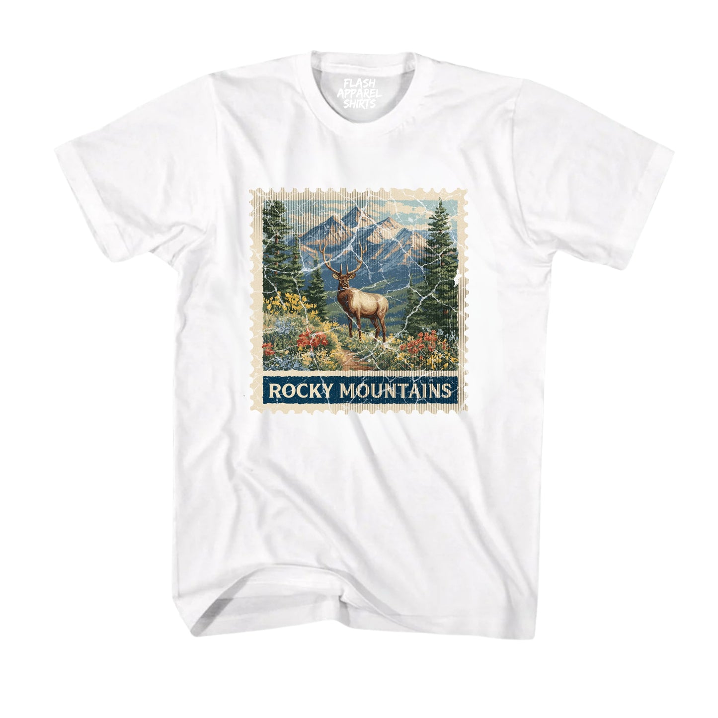 Rocky Mountain National Park Colorado Moose Shirt Stamp TShirt USA Camping Hiking T-Shirt Outdoor Wildlife Nature Tee