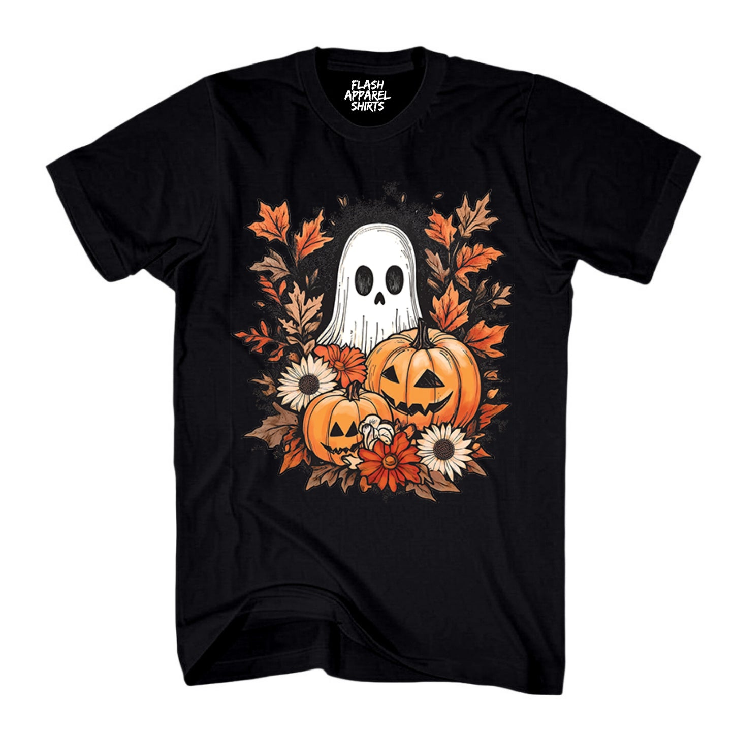 Halloween Pumpkin Spooky Ghost T-Shirt Jack O’Lantern Shirt Spooky Tee Dancing Retro Scary T-Shirt Novelty Gift T Shirt
