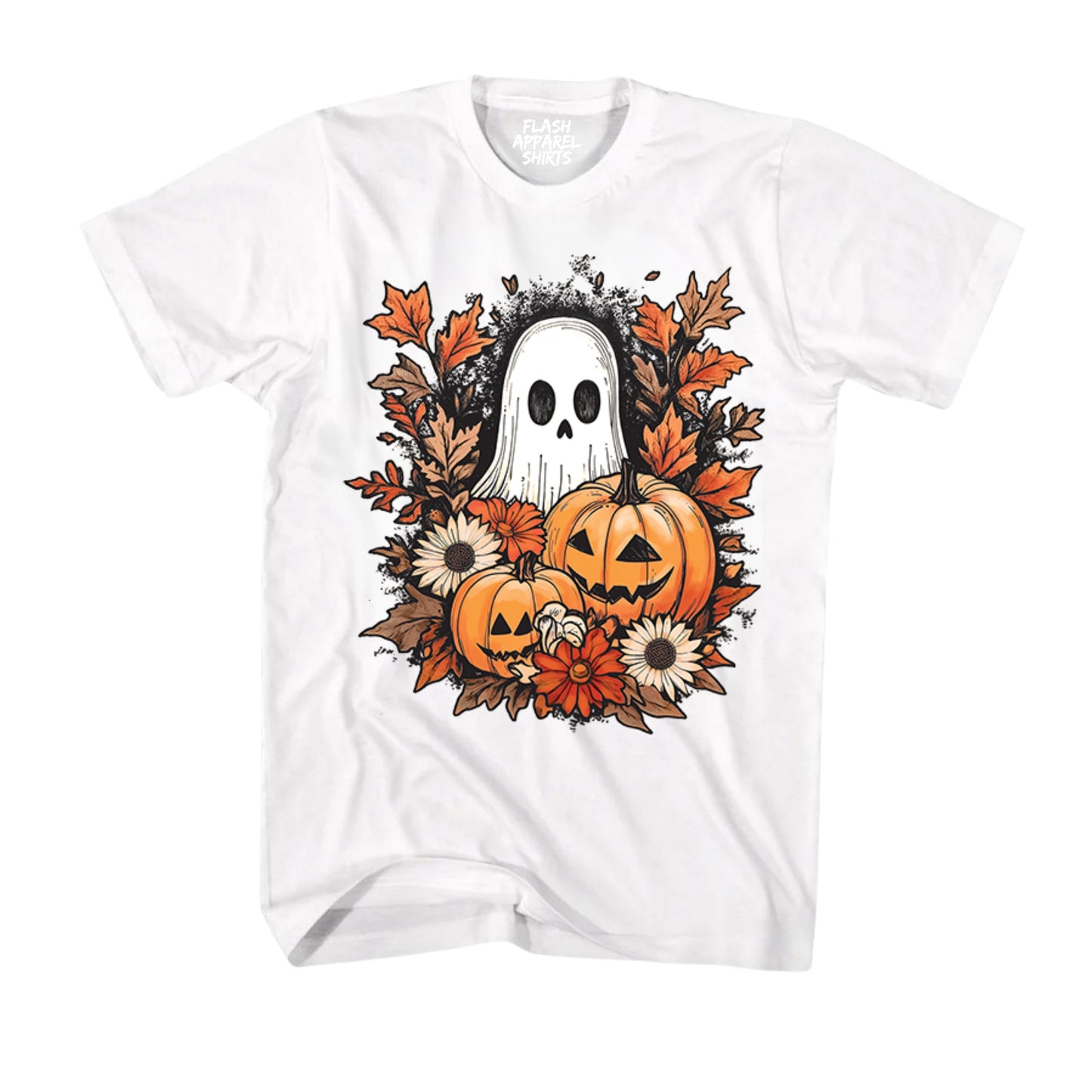 Halloween Pumpkin Spooky Ghost T-Shirt Jack O’Lantern Shirt Spooky Tee Dancing Retro Scary T-Shirt Novelty Gift T Shirt