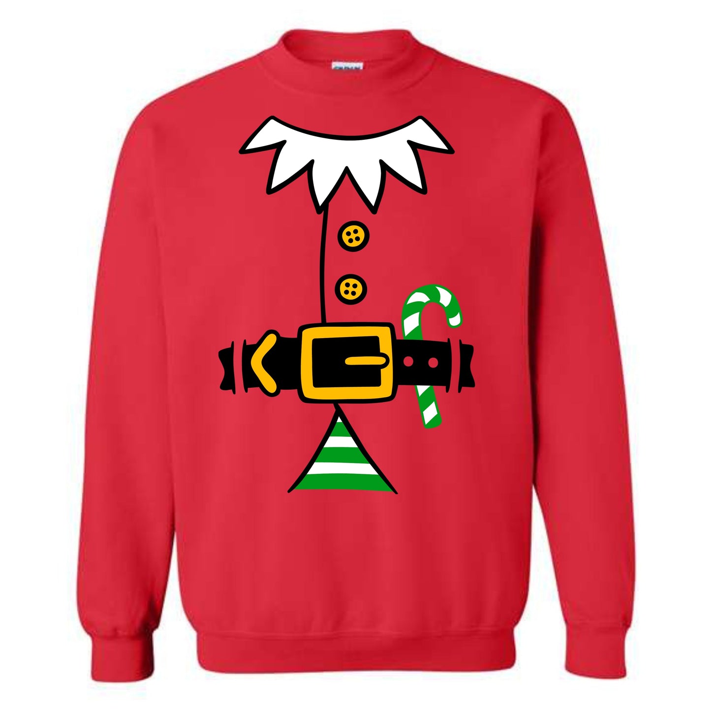 Christmas Green Elf Suit Costume Crewneck Sweatshirt
