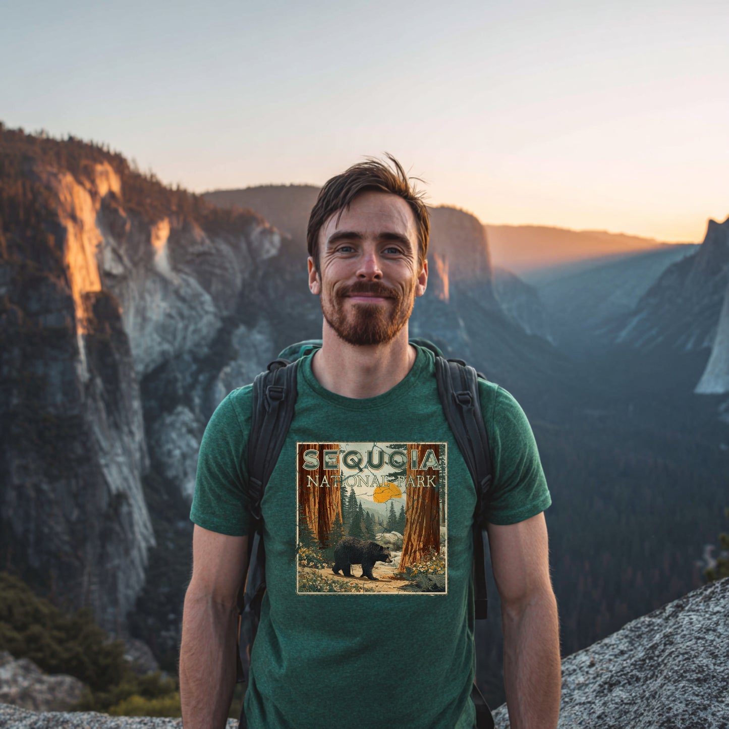 Sequoia National Park Shirt California Giant Tree Stamp TShirt USA Camping Hiking T-Shirt Outdoor Wildlife Nature Tee Small to 5XL