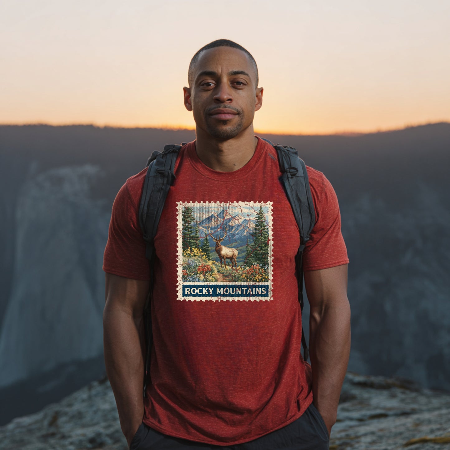 Rocky Mountain National Park Colorado Moose Shirt Stamp TShirt USA Camping Hiking T-Shirt Outdoor Wildlife Nature Tee