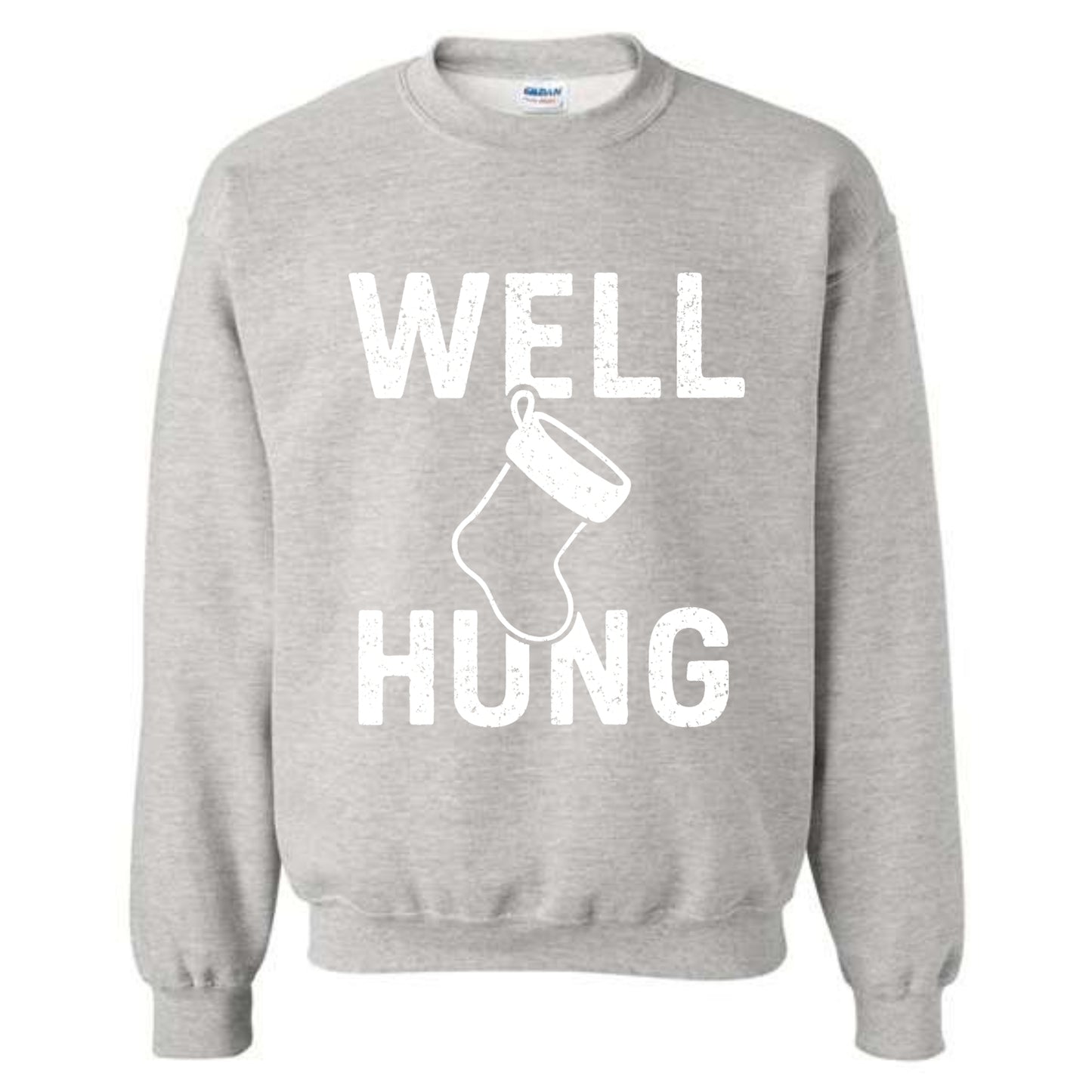 Merry Christmas Well Hung Novelty Crewneck Sweatshirt Funny Unisex Holiday Spirit Sweater Party Gift Size Small to 5XL