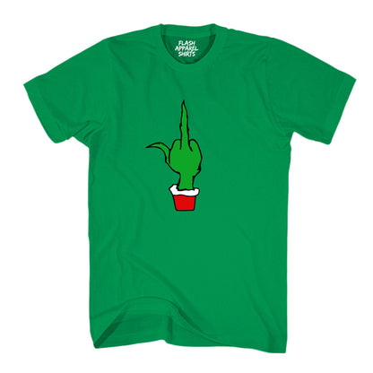 Funny Elf Shirt Green Finger Holiday Style Family Christmas Tee Costume T-Shirt
