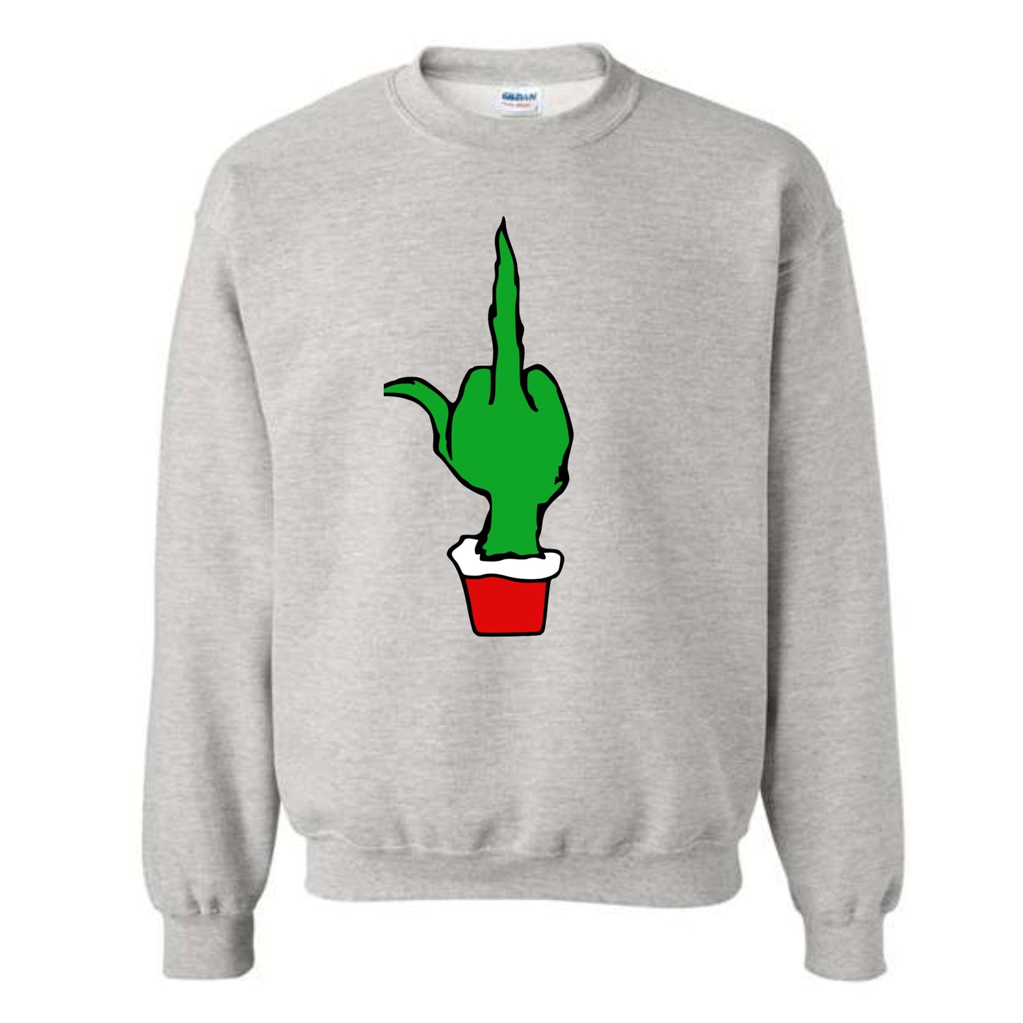 Christmas Green Finger Holiday Crewneck Sweatshirt