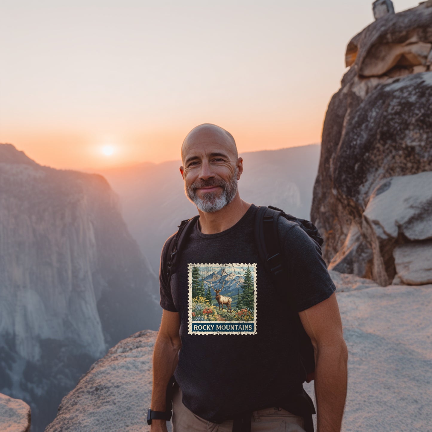 Rocky Mountain National Park Colorado Moose Shirt Stamp TShirt USA Camping Hiking T-Shirt Outdoor Wildlife Nature Tee