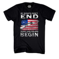 2nd Amendment My Rights Don't End Where Your Feelings Begin USA Flag Guns We the People T Shirt Patriotic Graphic Tee Shirt